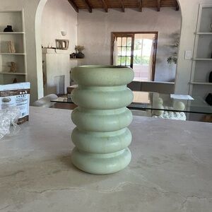 Light Green Vase Stepped Bubble Round Form Ceramic Vases Pot planter Green sage